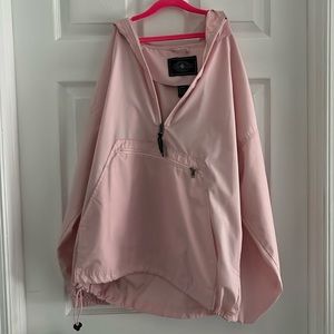 Lightweight Packable Light Pink Water Resistant Pullover Jacket- Charles River